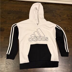 Adidas Monochrome Hoodie with Logo and matching black wide leg sweat pants  NWT